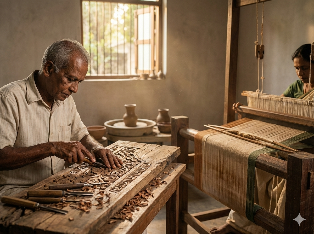Sri Lankan artisans at work